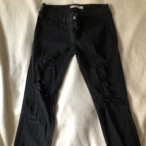 black *very* distressed jeans